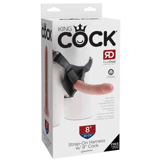 King-Cock-Strap-on-Harness-w-8-Cock-Flesh