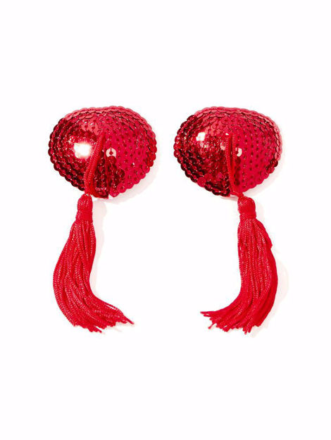 Picture of SEQUINED HEART PASTIES WITH TASSELS