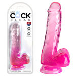 King-Cock-Clear-6-With-Balls-Pink