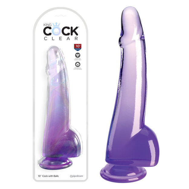 King-Cock-Clear-10-With-Balls-Purple